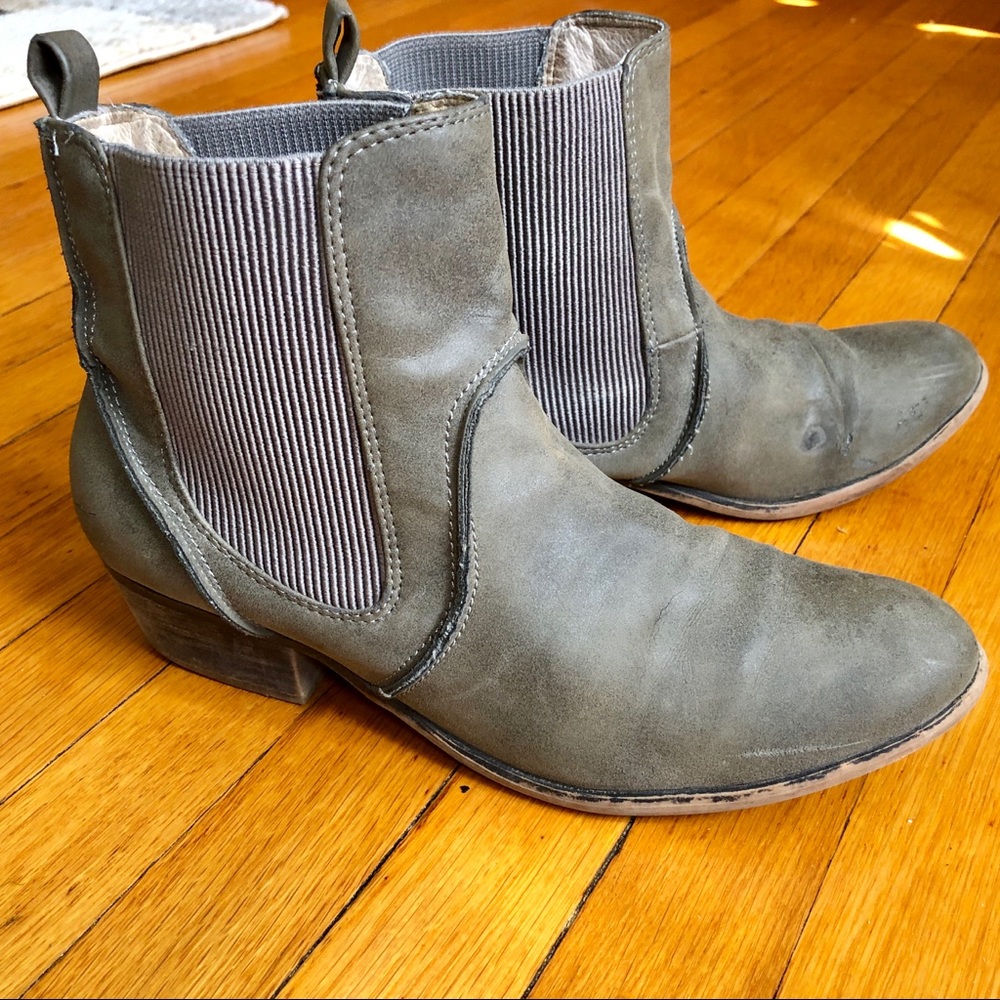 Gray Suede J Crew Ankle Boots
